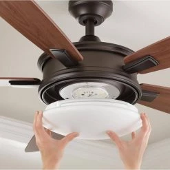 Daylesford 52 in. LED Indoor Oil Rubbed Bronze Ceiling Fan with Light Kit and Remote Control by Home Decorators Collection -Outlet Home Decorators Collection Store oil rubbed bronze home decorators collection ceiling fans with lights sw1478orb 77 1000