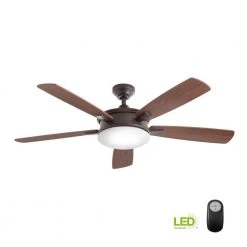 Daylesford 52 in. LED Indoor Oil Rubbed Bronze Ceiling Fan with Light Kit and Remote Control by Home Decorators Collection -Outlet Home Decorators Collection Store oil rubbed bronze home decorators collection ceiling fans with lights sw1478orb c3 1000