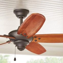 Altura 48 in. Indoor/Outdoor Oil-Rubbed Bronze Ceiling Fan with Downrod and Reversible Motor; Light Kit Adaptable by Home Decorators Collection -Outlet Home Decorators Collection Store oil rubbed bronze home decorators collection ceiling fans without lights 51748 1f 1000