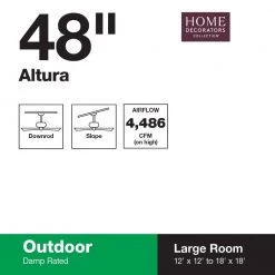 Altura 48 in. Indoor/Outdoor Oil-Rubbed Bronze Ceiling Fan with Downrod and Reversible Motor; Light Kit Adaptable by Home Decorators Collection -Outlet Home Decorators Collection Store oil rubbed bronze home decorators collection ceiling fans without lights 51748 4f 1000