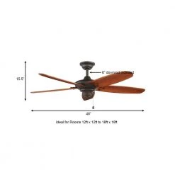 Altura 48 in. Indoor/Outdoor Oil-Rubbed Bronze Ceiling Fan with Downrod and Reversible Motor; Light Kit Adaptable by Home Decorators Collection -Outlet Home Decorators Collection Store oil rubbed bronze home decorators collection ceiling fans without lights 51748 a0 1000