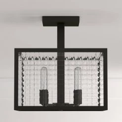 12 in. 3-Light Oil-Rubbed Bronze Semi-Flush Mount with Etched Clear Glass Shades by Home Decorators Collection 10 12 in. 3-Light Oil-Rubbed Bronze Semi-Flush Mount with Etched Clear Glass Shades by Home Decorators Collection -Outlet Home Decorators Collection Store oil rubbed bronze home decorators collection flush mount lights 16784 a0 1000