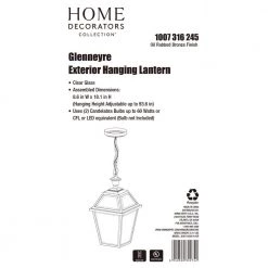 Glenneyre 8-5/8 in. W 2-Light Oil-Rubbed Bronze Outdoor French Quarter Gas Style Exterior Hanging Pendant w/Clear Glass by Home Decorators Collection -Outlet Home Decorators Collection Store oil rubbed bronze home decorators collection outdoor pendant lights jlw1702ax 01 or fa 1000