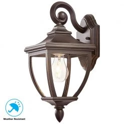 1-Light Oil-Rubbed Bronze Outdoor 6.5 in. Wall Lantern Sconce with Clear Glass by Home Decorators Collection -Outlet Home Decorators Collection Store oil rubbed bronze home decorators collection outdoor sconces 23461 1d 1000