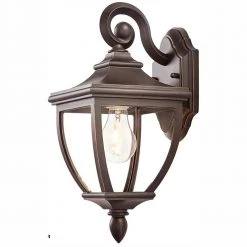 1-Light Oil-Rubbed Bronze Outdoor 6.5 in. Wall Lantern Sconce with Clear Glass by Home Decorators Collection