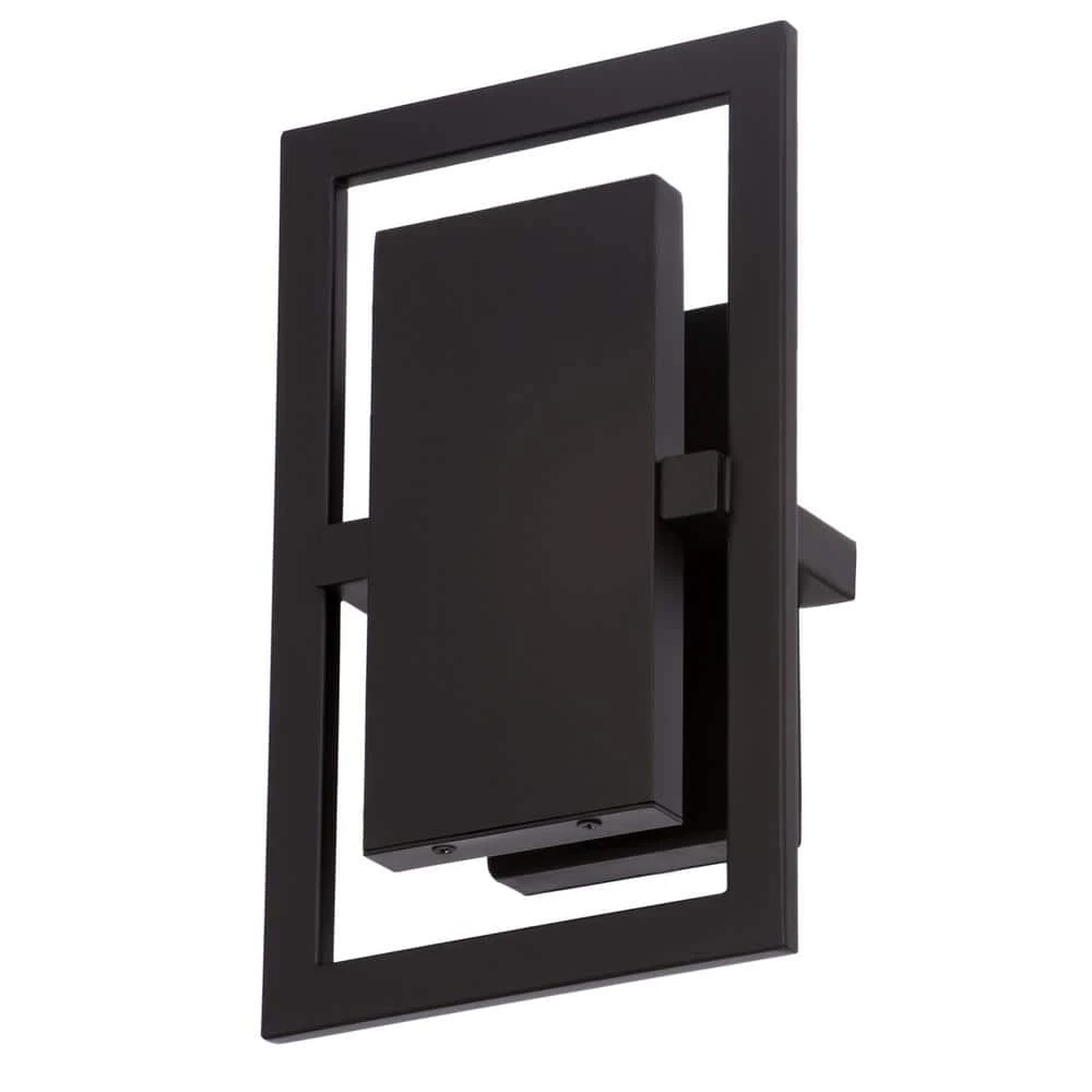 Railford 1-Light Oil Rubbed Bronze Outdoor Integrated LED Wall Lantern Sconce with Etched Lens by Home Decorators Collection 7 Railford 1-Light Oil Rubbed Bronze Outdoor Integrated LED Wall Lantern Sconce with Etched Lens by Home Decorators Collection - Image 5