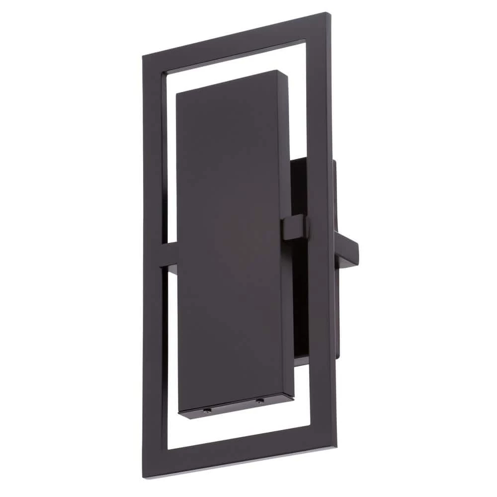 Railford 1-Light Oil Rubbed Bronze Outdoor Integrated LED Wall Lantern Sconce with Etched Lens by Home Decorators Collection 6 Railford 1-Light Oil Rubbed Bronze Outdoor Integrated LED Wall Lantern Sconce with Etched Lens by Home Decorators Collection - Image 4