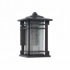 Oil Rubbed Bronze Outdoor Integrated LED Wall Lantern Sconce by Home Decorators Collection