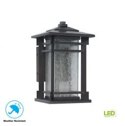 Oil Rubbed Bronze Outdoor Integrated LED Wall Lantern Sconce by Home Decorators Collection -Outlet Home Decorators Collection Store oil rubbed bronze home decorators collection outdoor sconces 302619923 a0 1000