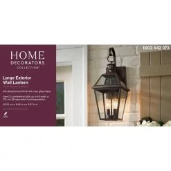 French Quarter Gas Style 2-Light Outdoor Wall Lantern Sconce by Home Decorators Collection -Outlet Home Decorators Collection Store oil rubbed bronze home decorators collection outdoor sconces jlw1612a 3 1f 1000