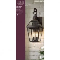 French Quarter Gas Style 2-Light Outdoor Wall Lantern Sconce by Home Decorators Collection -Outlet Home Decorators Collection Store oil rubbed bronze home decorators collection outdoor sconces jlw1612a 3 4f 1000
