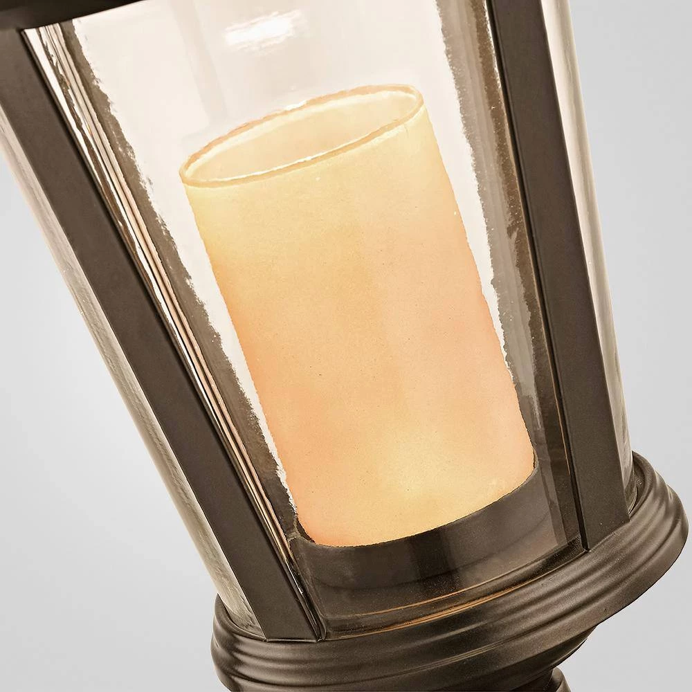 Bellingham Oil Rubbed Bronze Outdoor LED Medium Post Mount with Clear Glass and Amber Glass Candle by Home Decorators Collection 8 Bellingham Oil Rubbed Bronze Outdoor LED Medium Post Mount with Clear Glass and Amber Glass Candle by Home Decorators Collection - Image 6