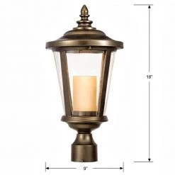 Bellingham Oil Rubbed Bronze Outdoor LED Medium Post Mount with Clear Glass and Amber Glass Candle by Home Decorators Collection 13 Bellingham Oil Rubbed Bronze Outdoor LED Medium Post Mount with Clear Glass and Amber Glass Candle by Home Decorators Collection -Outlet Home Decorators Collection Store oil rubbed bronze home decorators collection post lanterns hd 1199 led 4f 1000