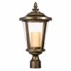 Bellingham Oil Rubbed Bronze Outdoor LED Medium Post Mount with Clear Glass and Amber Glass Candle by Home Decorators Collection 2 Bellingham Oil Rubbed Bronze Outdoor LED Medium Post Mount with Clear Glass and Amber Glass Candle by Home Decorators Collection -Outlet Home Decorators Collection Store oil rubbed bronze home decorators collection post lanterns hd 1199 led 64 1000