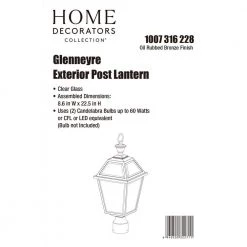 Glenneyre 8-5/8 in. W 2-Light Oil-Rubbed Bronze French Quarter Gas Style Outdoor Post with Clear Glass by Home Decorators Collection -Outlet Home Decorators Collection Store oil rubbed bronze home decorators collection post light sets jlw1802ax 01 or 76 1000