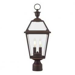 Glenneyre 8-5/8 in. W 2-Light Oil-Rubbed Bronze French Quarter Gas Style Outdoor Post with Clear Glass by Home Decorators Collection -Outlet Home Decorators Collection Store oil rubbed bronze home decorators collection post light sets jlw1802ax 01 or a0 1000
