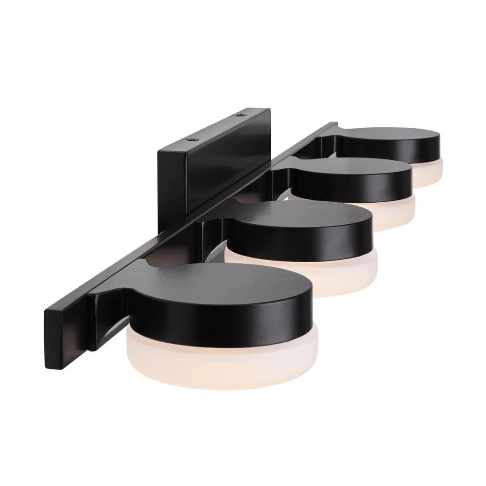 40-Watt Equivalent 4-Light Oil Rubbed Bronze Integrated LED Vanity Light with Etched Glass by Home Decorators Collection 13 40-Watt Equivalent 4-Light Oil Rubbed Bronze Integrated LED Vanity Light with Etched Glass by Home Decorators Collection - Image 11