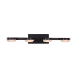 40-Watt Equivalent 4-Light Oil Rubbed Bronze Integrated LED Vanity Light with Etched Glass by Home Decorators Collection