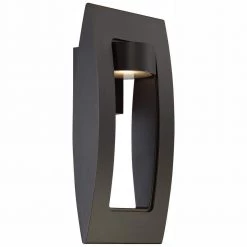 Frolynn 1-Light Oil Rubbed Bronze with Gold Highlights Outdoor Integrated LED Wall Lantern Sconce with Etched Glass by Home Decorators Collection