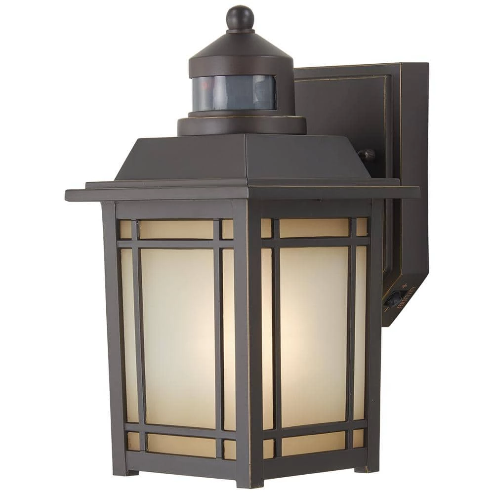 Port Oxford 1-Light Oil Rubbed Chestnut Motion Sensing Outdoor Wall Mount Lantern by Home Decorators Collection 3 Port Oxford 1-Light Oil Rubbed Chestnut Motion Sensing Outdoor Wall Mount Lantern by Home Decorators Collection