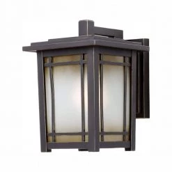 Port Oxford 1-Light Oil Rubbed Chestnut Outdoor Wall Lantern Sconce by Home Decorators Collection
