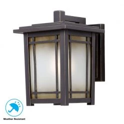 Port Oxford 1-Light Oil Rubbed Chestnut Outdoor Wall Lantern Sconce by Home Decorators Collection -Outlet Home Decorators Collection Store oil rubbed chestnut home decorators collection outdoor sconces 23113 66 1000