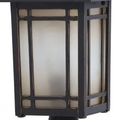 Port Oxford 1-Light Oil-Rubbed Chestnut Outdoor Post Mount Lantern by Home Decorators Collection -Outlet Home Decorators Collection Store oil rubbed chestnut home decorators collection post lanterns 23116 40 1000
