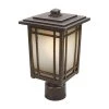 Port Oxford 1-Light Oil-Rubbed Chestnut Outdoor Post Mount Lantern by Home Decorators Collection -Outlet Home Decorators Collection Store oil rubbed chestnut home decorators collection post lanterns 23116 64 1000