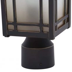 Port Oxford 1-Light Oil-Rubbed Chestnut Outdoor Post Mount Lantern by Home Decorators Collection -Outlet Home Decorators Collection Store oil rubbed chestnut home decorators collection post lanterns 23116 a0 1000