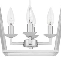 Weyburn 16.5 in. 4-Light Polished Chrome Lantern Farmhouse Semi-Flush Mount Ceiling Light Fixture by Home Decorators Collection -Outlet Home Decorators Collection Store polished chrome home decorators collection flush mount lights c5596 cr 40 1000