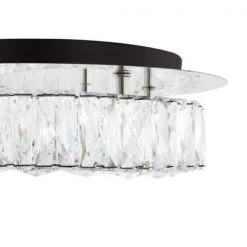 Keighley 13 in. 1-Light Polished Chrome and Crystal Integrated LED Flush Mount by Home Decorators Collection -Outlet Home Decorators Collection Store polished chrome home decorators collection flush mount lights c5817 a0 1000