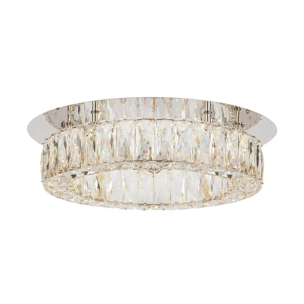 Keighley Crystal 17.5-in. Polished Chrome Integrated LED Flush Mount Kitchen Ceiling Light Fixture by Home Decorators Collection 8 Keighley Crystal 17.5-in. Polished Chrome Integrated LED Flush Mount Kitchen Ceiling Light Fixture by Home Decorators Collection - Image 6