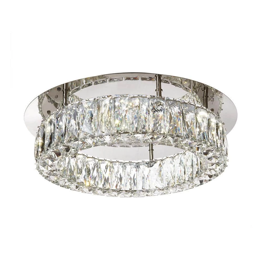 Keighley Crystal 17.5-in. Polished Chrome Integrated LED Flush Mount Kitchen Ceiling Light Fixture by Home Decorators Collection 12 Keighley Crystal 17.5-in. Polished Chrome Integrated LED Flush Mount Kitchen Ceiling Light Fixture by Home Decorators Collection - Image 10