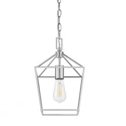 Weyburn 1-Light Chrome Caged Farmhouse Hanging Mini Kitchen Pendant Light by Home Decorators Collection -Outlet Home Decorators Collection Store polished chrome home decorators collection pendant lights 16201 cr 44 1000