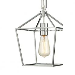 Weyburn 1-Light Chrome Caged Farmhouse Hanging Mini Kitchen Pendant Light by Home Decorators Collection -Outlet Home Decorators Collection Store polished chrome home decorators collection pendant lights 16201 cr 4f 1000