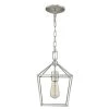 Weyburn 1-Light Chrome Caged Farmhouse Hanging Mini Kitchen Pendant Light by Home Decorators Collection