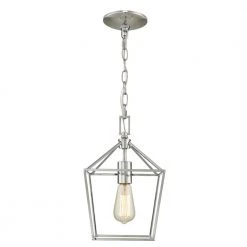 Weyburn 1-Light Chrome Caged Farmhouse Hanging Mini Kitchen Pendant Light by Home Decorators Collection -Outlet Home Decorators Collection Store polished chrome home decorators collection pendant lights 16201 cr 77 1000