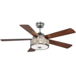 Montclaire 52 in. LED Polished Nickel Ceiling Fan with Light Kit and Remote Control by Home Decorators Collection -Outlet Home Decorators Collection Store polished nickel home decorators collection ceiling fans with lights 51859 31 1000