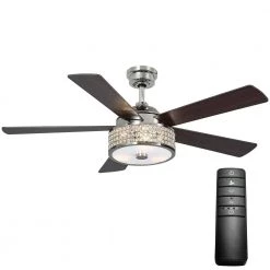 Montclaire 52 in. LED Polished Nickel Ceiling Fan with Light Kit and Remote Control by Home Decorators Collection