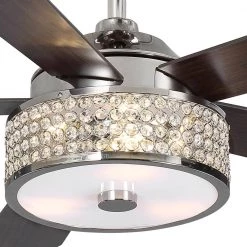 Montclaire 52 in. LED Polished Nickel Ceiling Fan with Light Kit and Remote Control by Home Decorators Collection -Outlet Home Decorators Collection Store polished nickel home decorators collection ceiling fans with lights 51859 77 1000