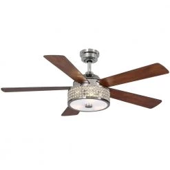 Montclaire 52 in. LED Polished Nickel Ceiling Fan with Light Kit and Remote Control by Home Decorators Collection -Outlet Home Decorators Collection Store polished nickel home decorators collection ceiling fans with lights 51859 c3 1000