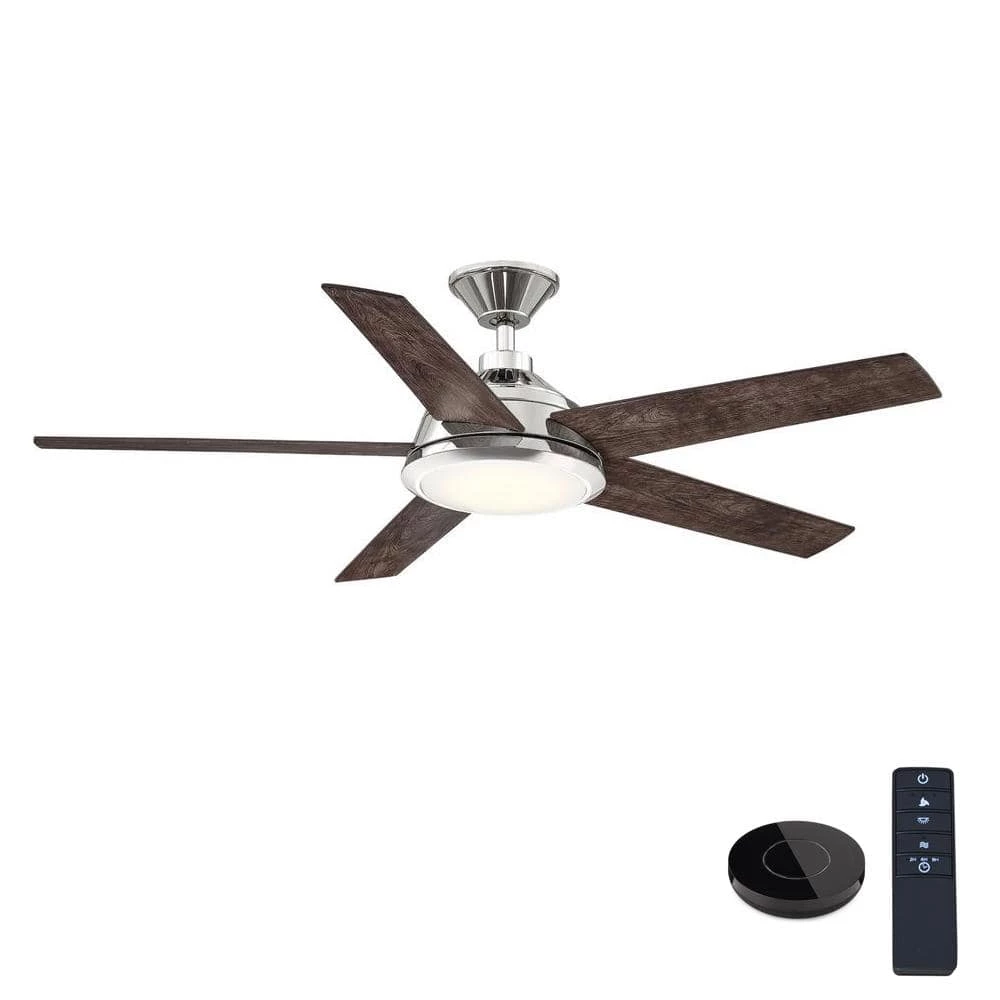 Haverbrook 52 in. LED Polished Nickel Ceiling Fan with Light and Remote Control works with Google and Alexa by Home Decorators Collection 3 Haverbrook 52 in. LED Polished Nickel Ceiling Fan with Light and Remote Control works with Google and Alexa by Home Decorators Collection