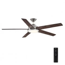 Haverbrook 60 in. LED Polished Nickel Ceiling Fan with Light by Home Decorators Collection