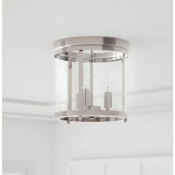 10 in. 3-Light Polished Nickel Round Modern Ceiling Light Flush Mount with Clear Glass by Home Decorators Collection 21 10 in. 3-Light Polished Nickel Round Modern Ceiling Light Flush Mount with Clear Glass by Home Decorators Collection -Outlet Home Decorators Collection Store polished nickel home decorators collection flush mount lights hb1079 326 c3 1000