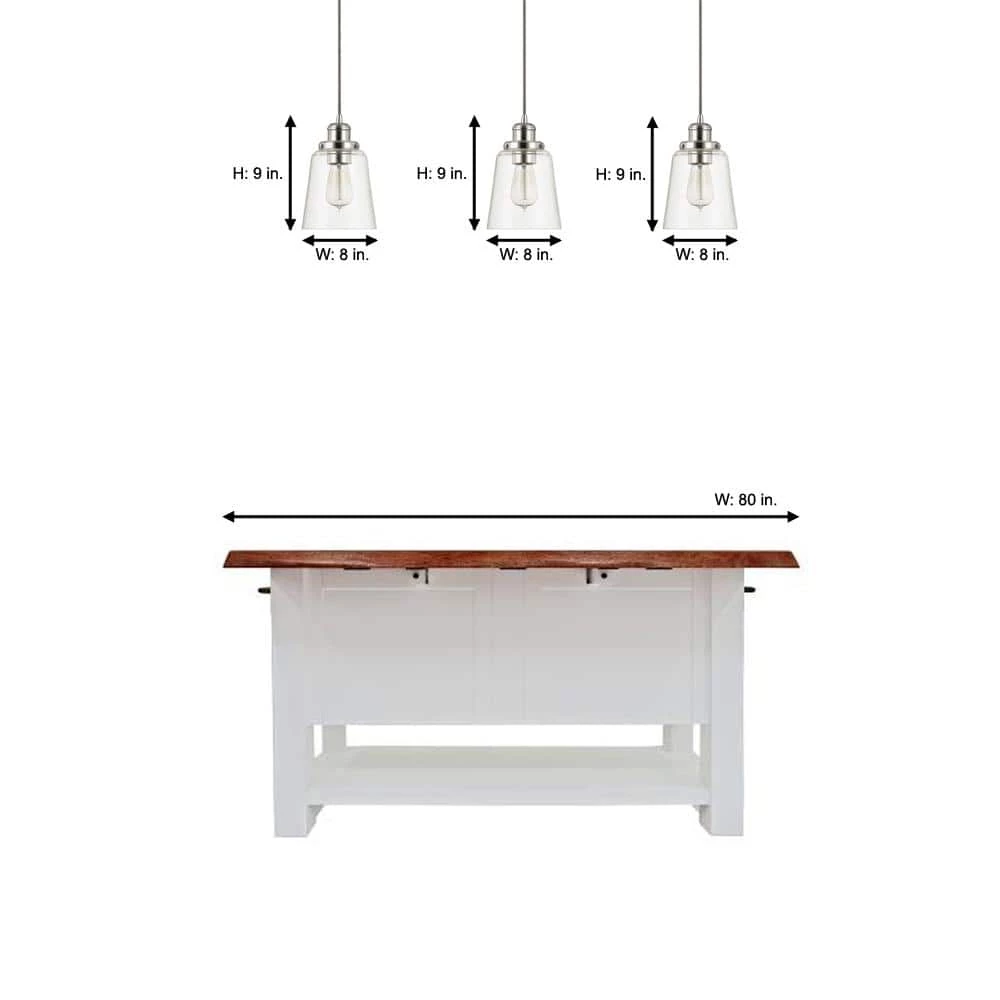 Melton 1-Light Polished Nickel Pendant with Clear Glass Shade and Silver Cord by Home Decorators Collection 8 Melton 1-Light Polished Nickel Pendant with Clear Glass Shade and Silver Cord by Home Decorators Collection - Image 6