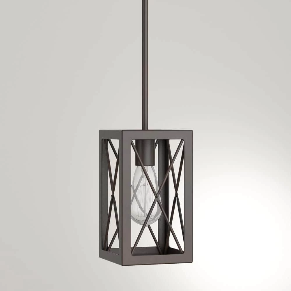 Harwood 1-Light Royal Bronze Mini-Pendant with Cage Design Shade by Home Decorators Collection 12 Harwood 1-Light Royal Bronze Mini-Pendant with Cage Design Shade by Home Decorators Collection - Image 10