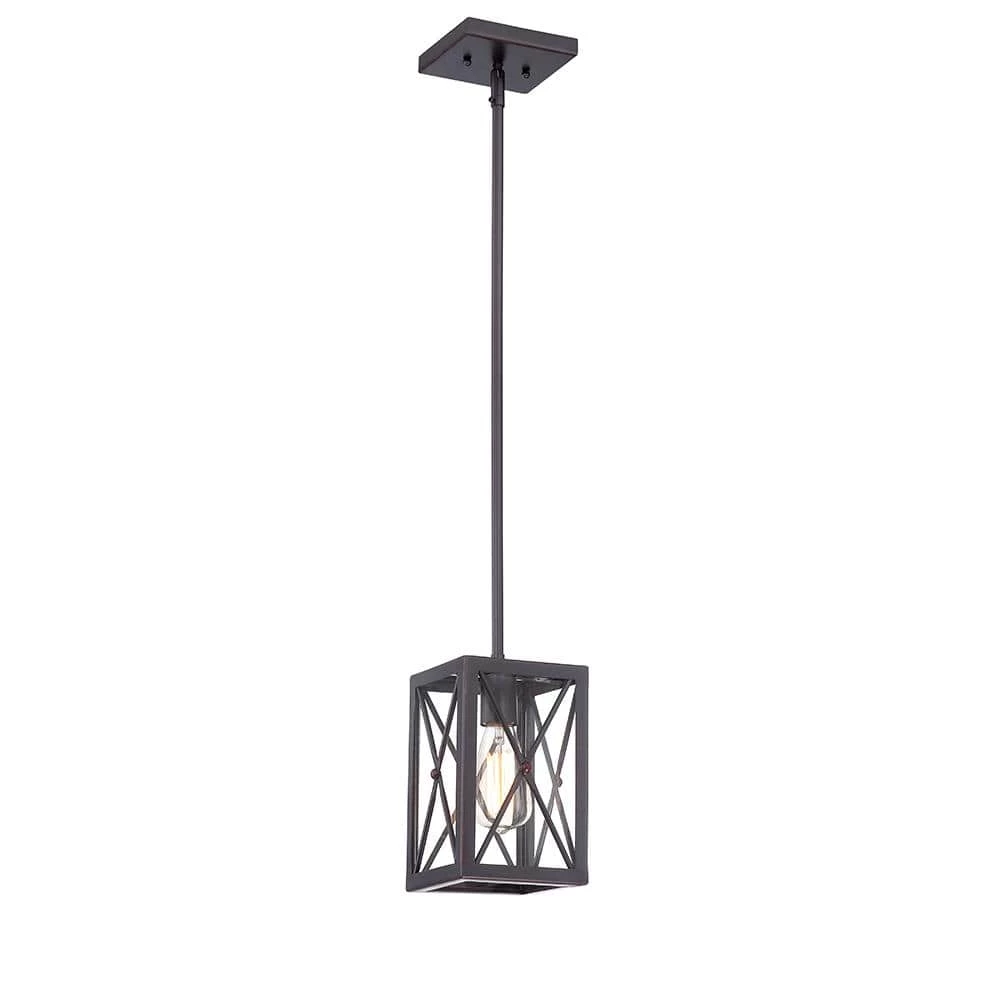 Harwood 1-Light Royal Bronze Mini-Pendant with Cage Design Shade by Home Decorators Collection 3 Harwood 1-Light Royal Bronze Mini-Pendant with Cage Design Shade by Home Decorators Collection