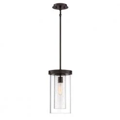 1-Light Royal Bronze Mini Pendant with Dual Glass Shades by Home Decorators Collection