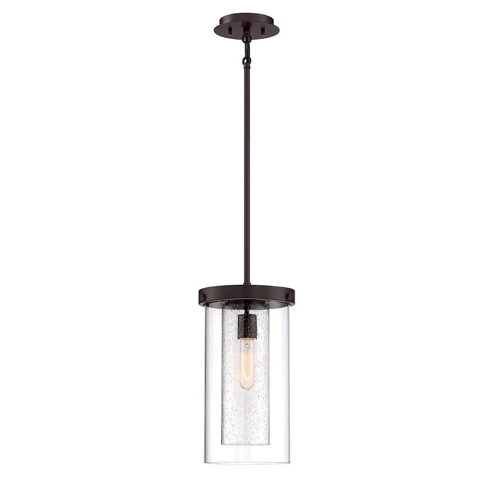 1-Light Royal Bronze Mini Pendant with Dual Glass Shades by Home Decorators Collection 3 1-Light Royal Bronze Mini Pendant with Dual Glass Shades by Home Decorators Collection