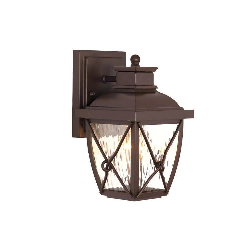 Springbrook 9.75 in. Rustic 1-Light Outdoor Wall Lamp with Clear Water Glass Shade by Home Decorators Collection 3 Springbrook 9.75 in. Rustic 1-Light Outdoor Wall Lamp with Clear Water Glass Shade by Home Decorators Collection